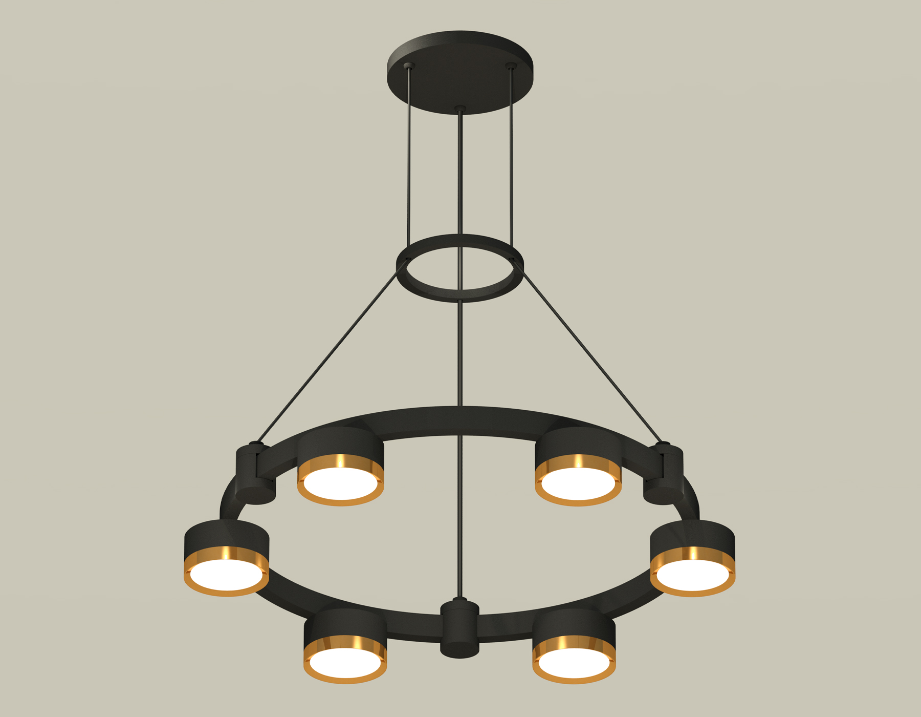 Комплект подвесного светильника Techno Ring XR92051102/6 SBK/PYG черный песок/золото желтое полированное GX53 (A9205, C9232, N8124)