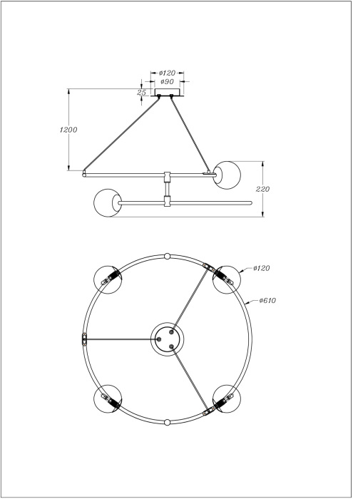 Подвесная люстра Balance MOD317PL-04B (mod317pl-04b)