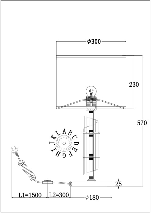 Интерьерная настольная лампа с выключателем Alloro MOD088TL-01BS (mod088tl-01bs)