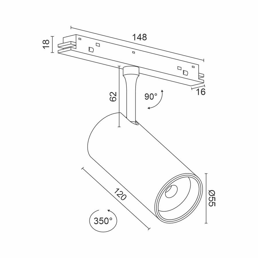 Светодиодный светильник для магнитной системы Ledron Pular 15 Zigbee White (10359)