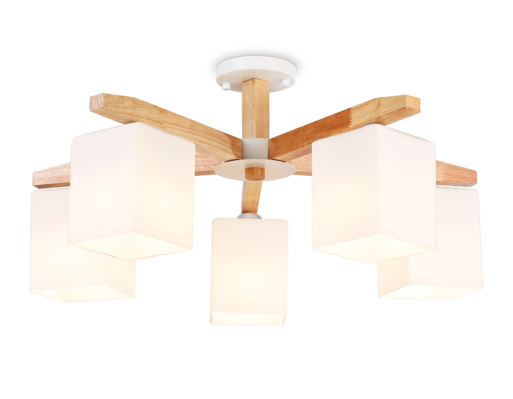 Подвесная люстра TR83118/5 WH/LW белый/светлое дерево E27/5 max 40W D700*325