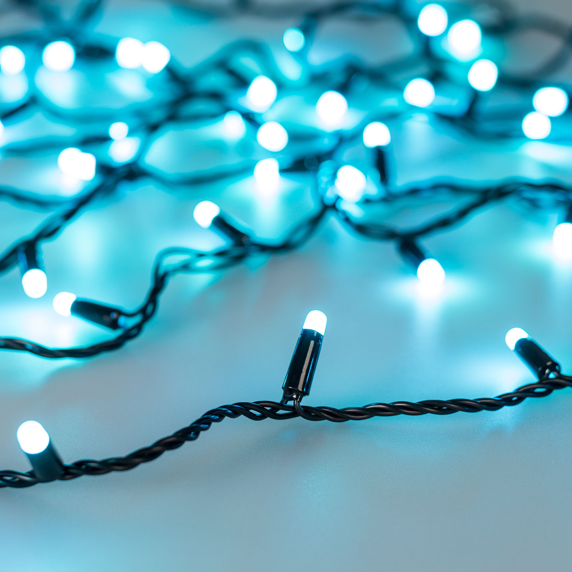 Светодиодная гирлянда ARD-STRING-CLASSIC-10000-BLACK-100LED-MILK-SYNC RGB (230V, 6.5W) (Ardecoled, IP65) 028214