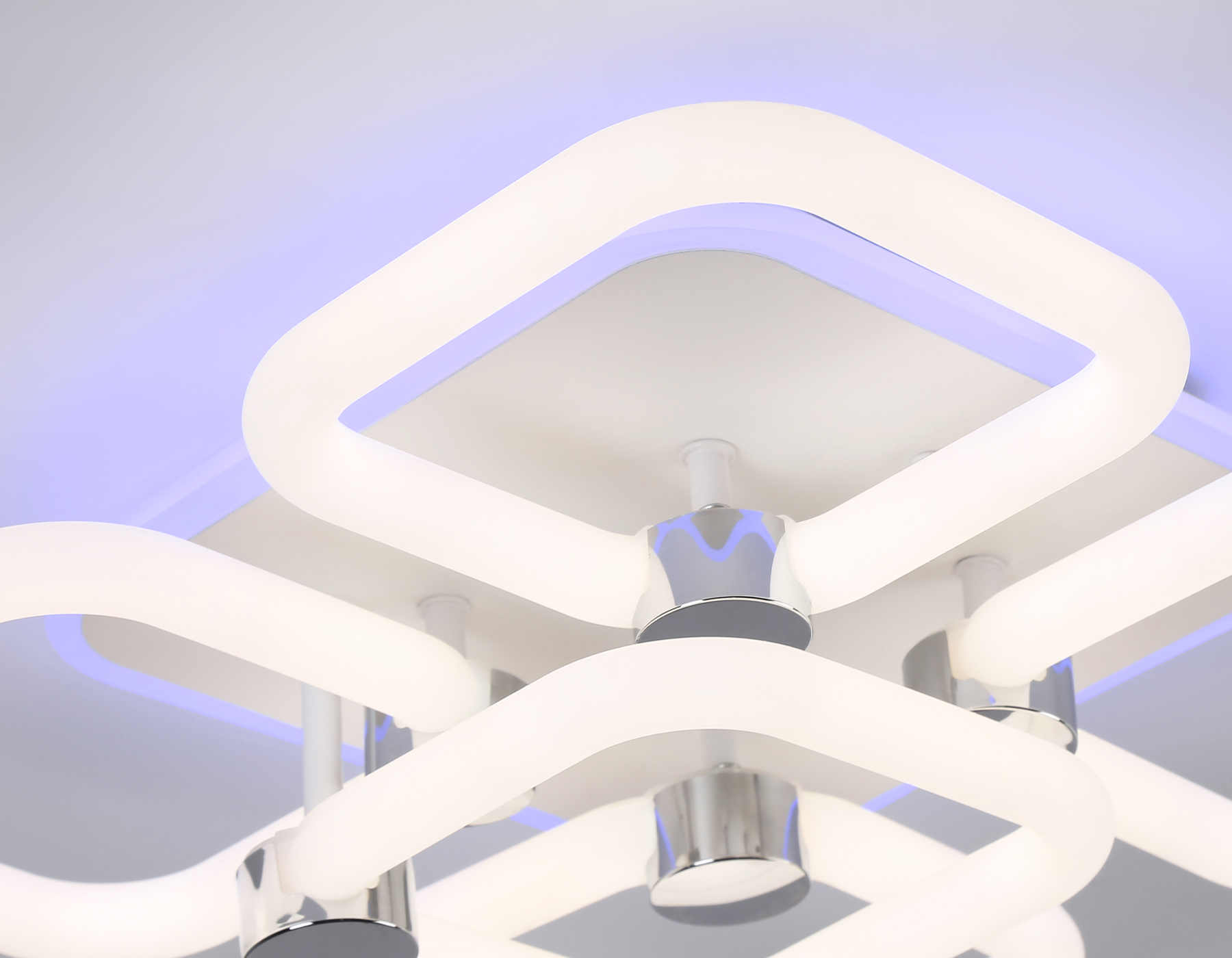 Светодиодный потолочный светильник с подсветкой FA3861/4+1 WH белый 70W 3000K-6400K+RGB 400*400*115 (ПДУ РАДИО 2.4G)