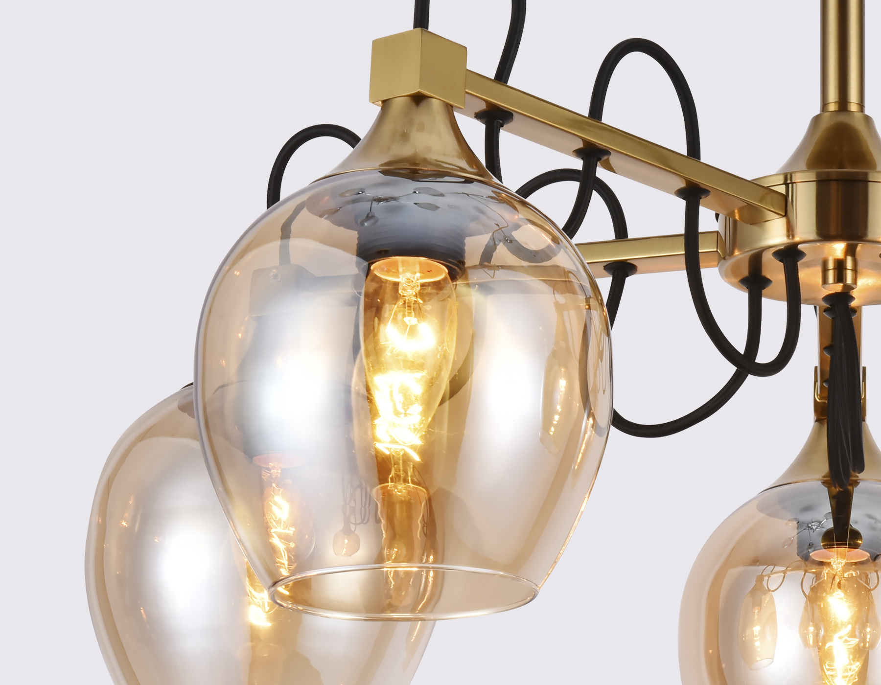 Подвесная люстра со сменными лампами TR9061/5 SB/TI бронза/янтарь E27 max 40W D620*380