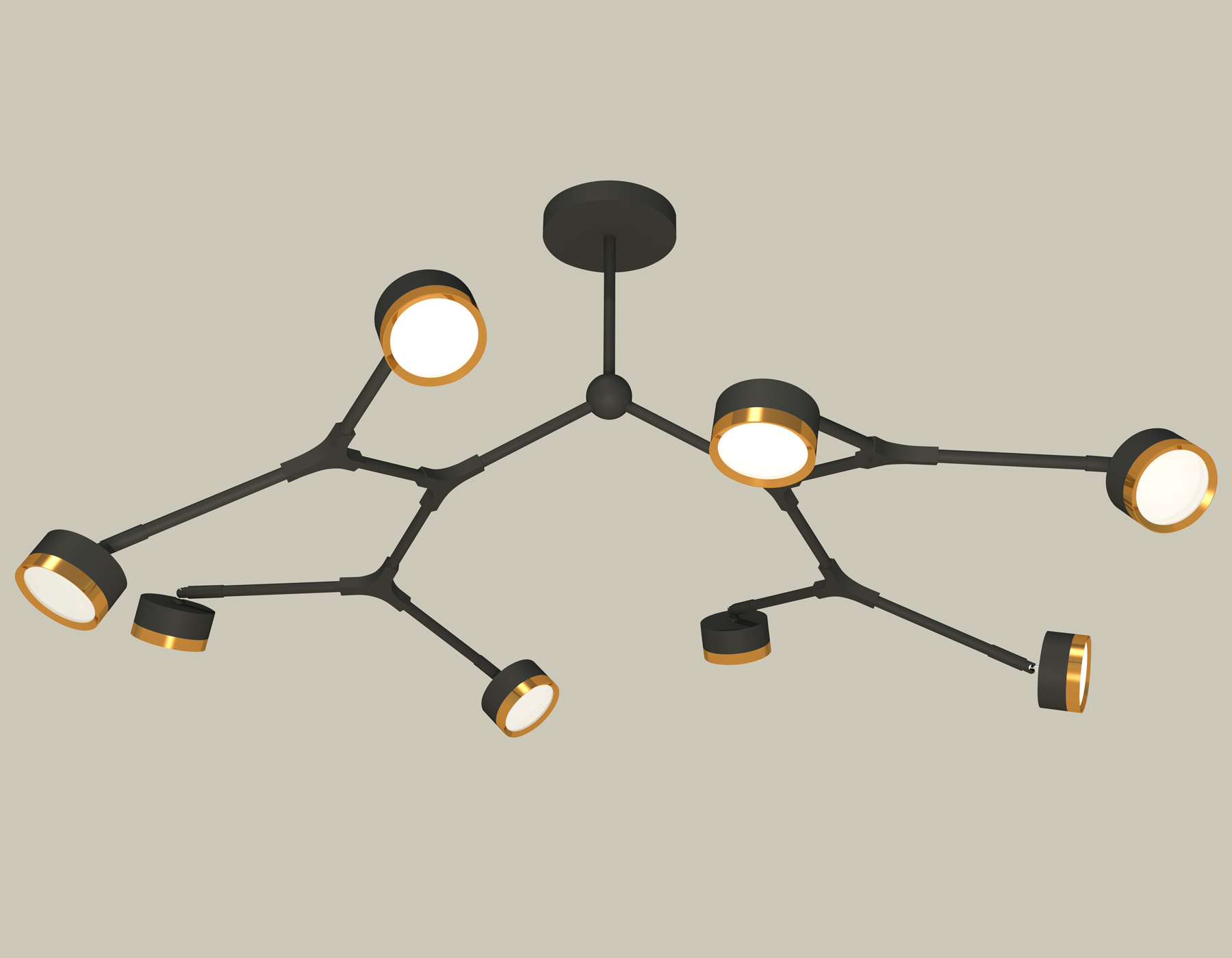 Комплект подвесного поворотного светильника XB9060152/8 SBK/PYG черный песок/золото желтое полированное GX53 (C9060, N8124)