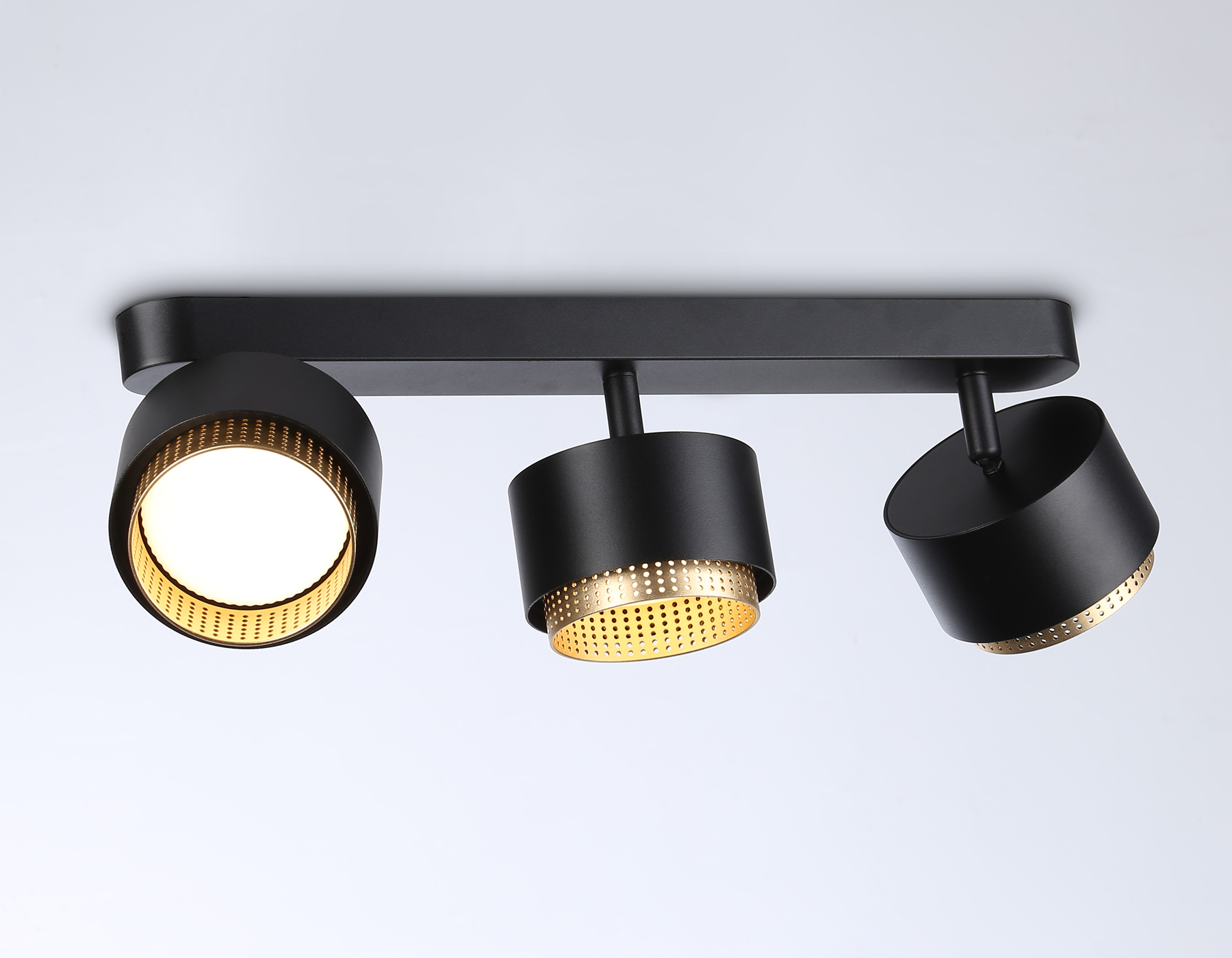 Настенно-потолочный поворотный спот со сменной лампой GX53 TN71295/3 BK/GD черный/золото GX53/3 max 12W 400*95*137