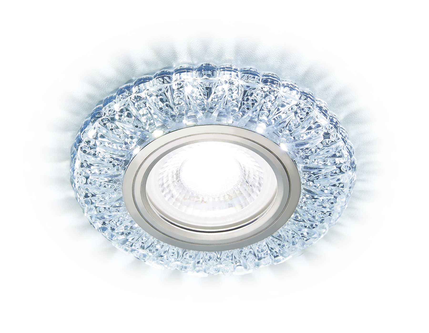Встраиваемый точечный светильник MR16 с LED подсветкой S310 CH хром/прозрачный хрусталь/MR16+3W(LED COLD)