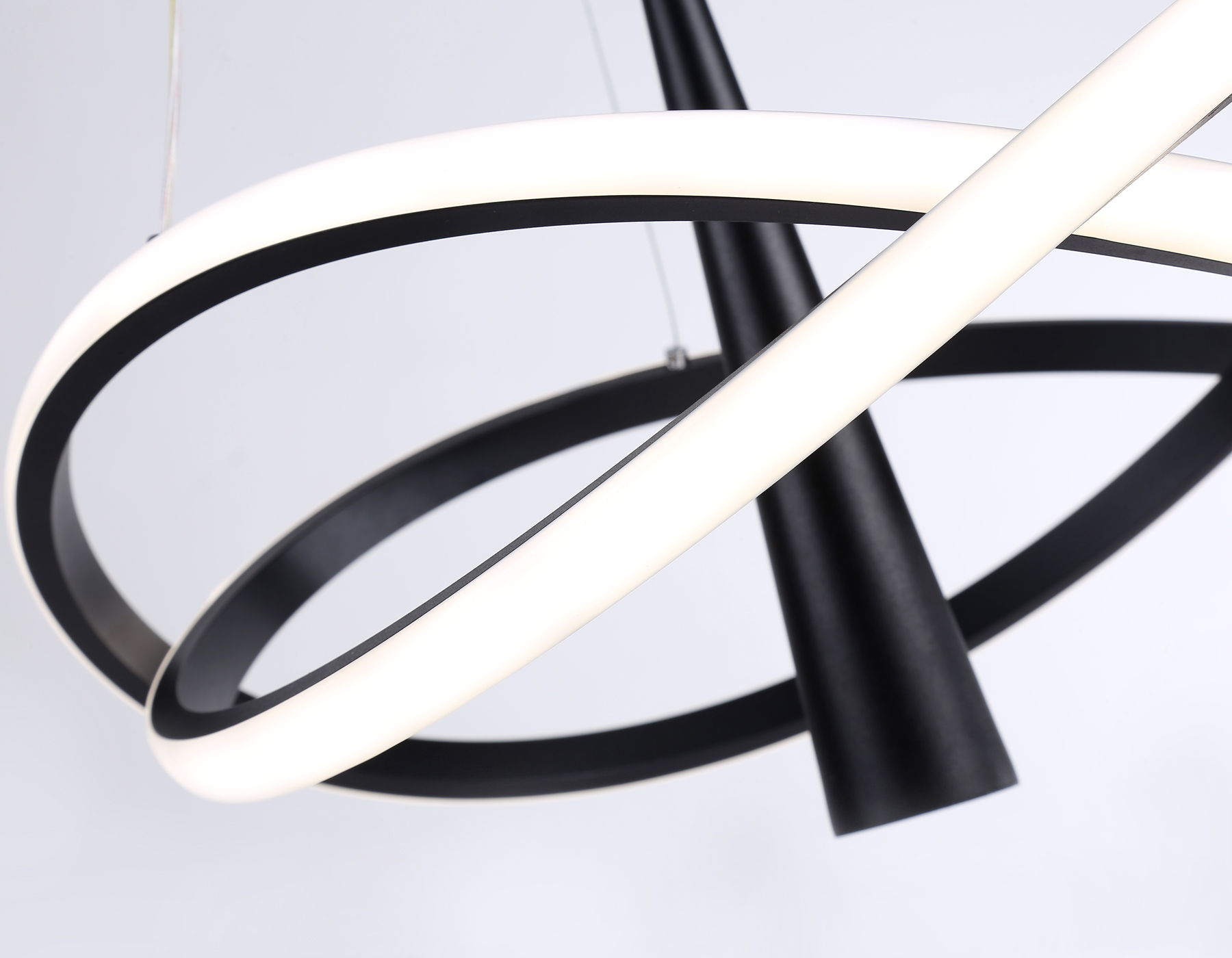 Подвесной светодиодный светильник с пультом управления FL5368/2+1 BK черный 47W 3000K-6400K D480*1200 (ПДУ ИК)