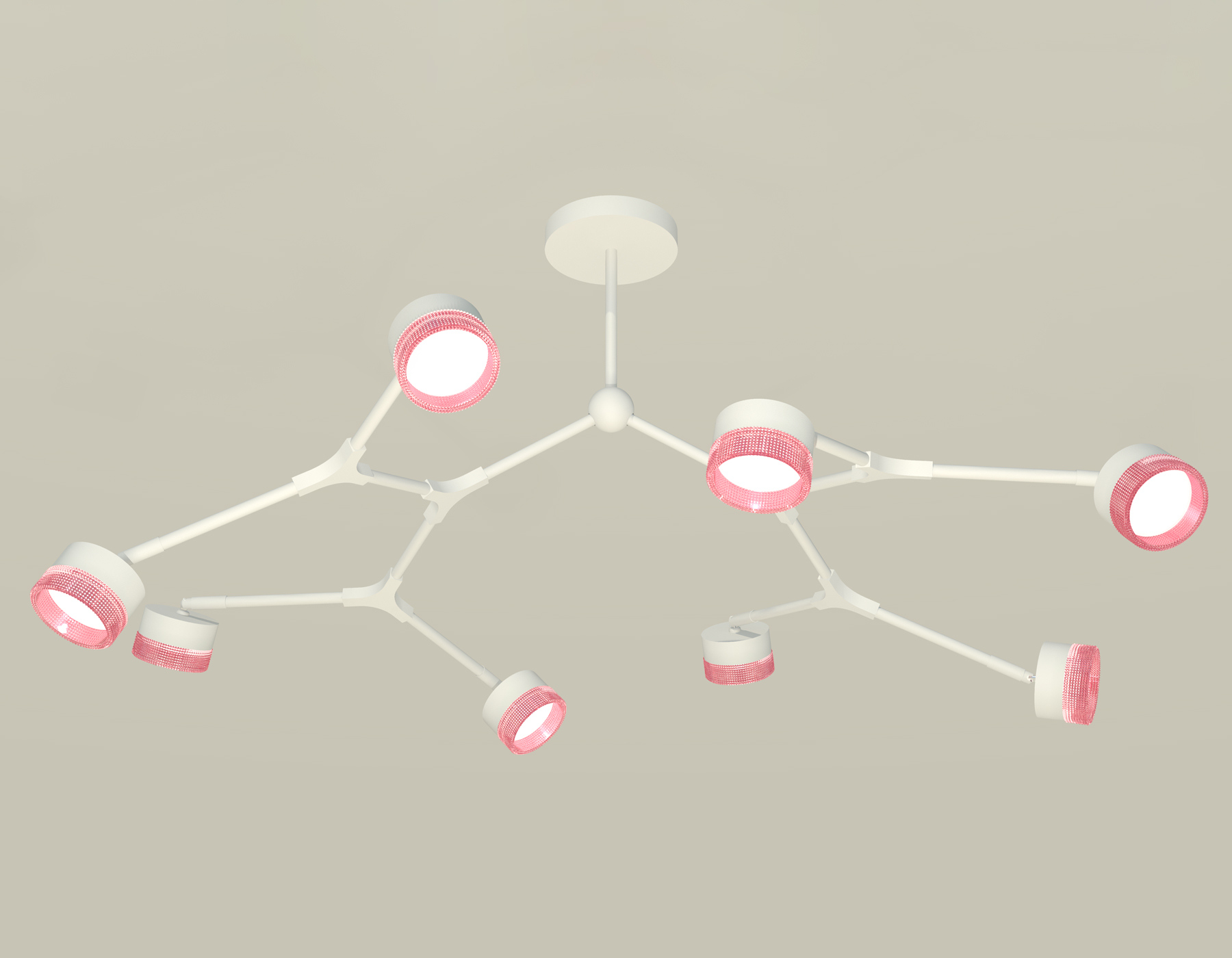 Комплект подвесного поворотного светильника с композитным хрусталем XB9059200/8 SWH/PI белый песок/розовый GX53 (C9059, N8486)