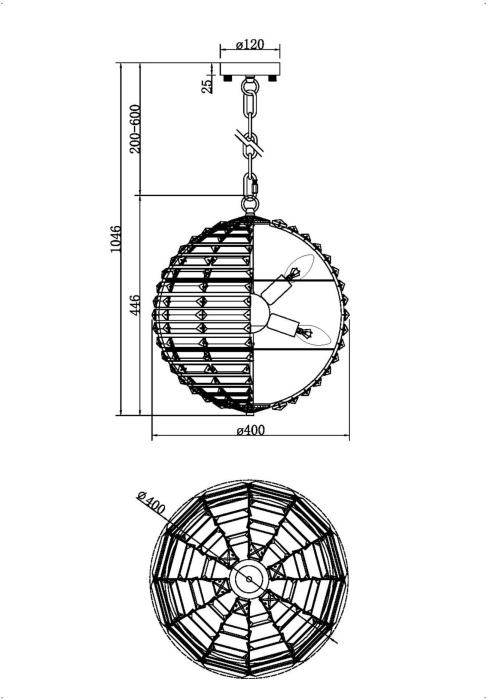 Подвесной светильник хрустальный Palla MOD092PL-06CH (mod092pl_06ch)