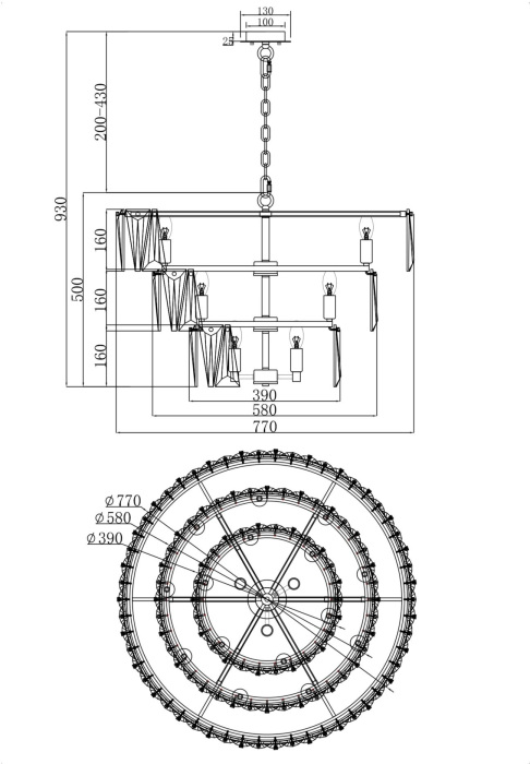 Подвесная люстра Puntes MOD043PL-18G (mod043pl-18g)