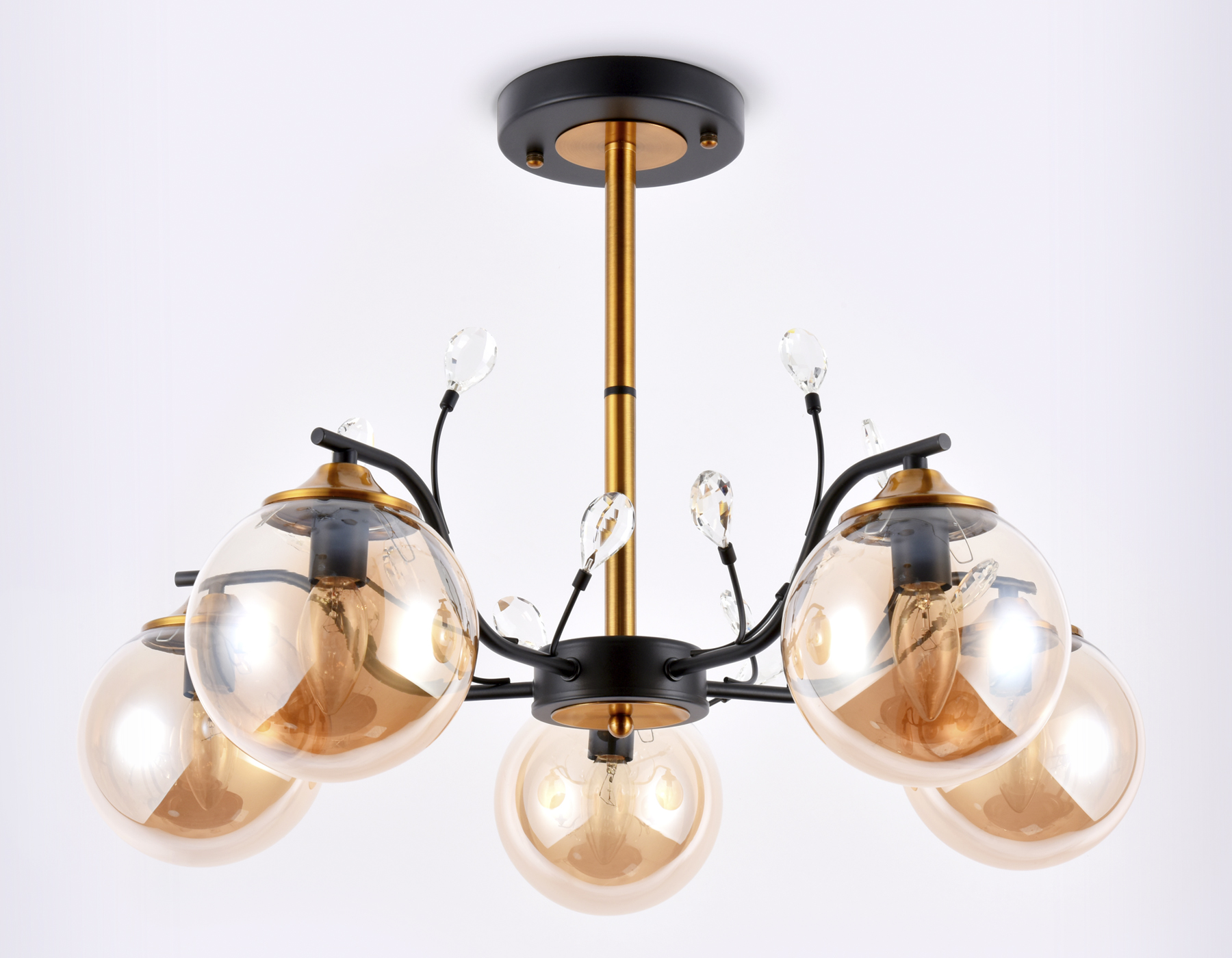 Подвесная люстра TR9072/5 BK/TI черный/янтарь E14 max 40W D620*420