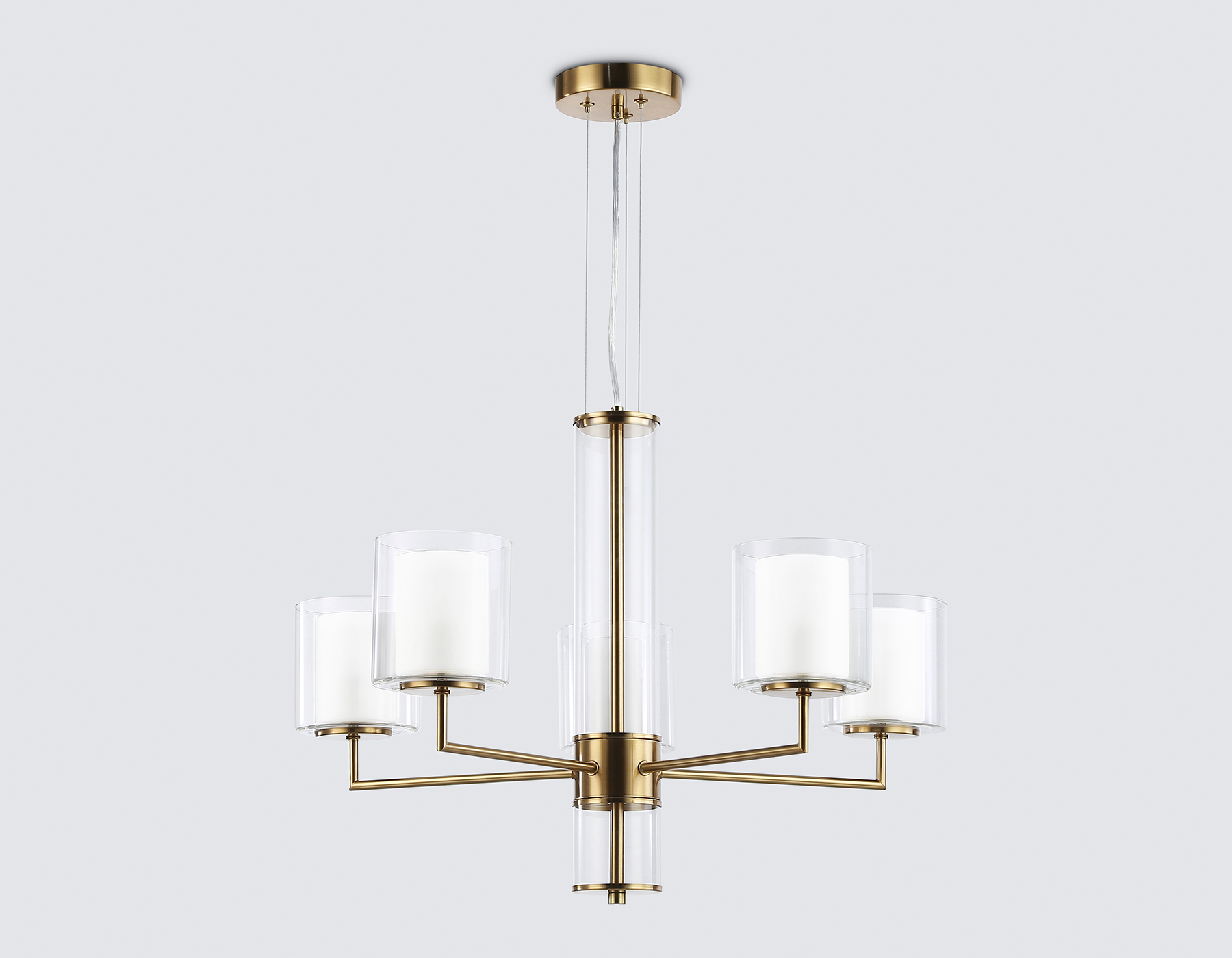 Подвесная люстра LH56011/5 BS/FR латунь/белый матовый E14*5 max 40W D640*1260