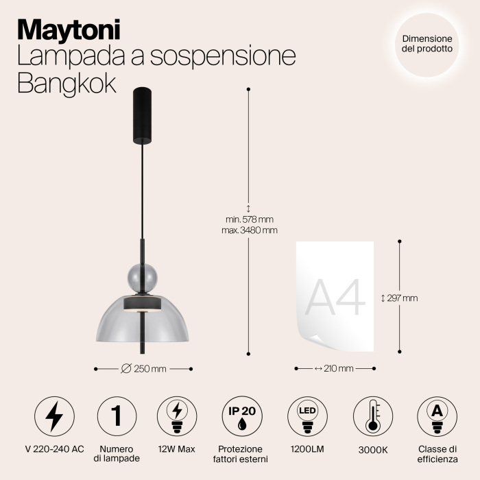 Подвесной светильник Maytoni Bangkok MOD185PL-L11B3K1 (mod185pl-l11b3k1)