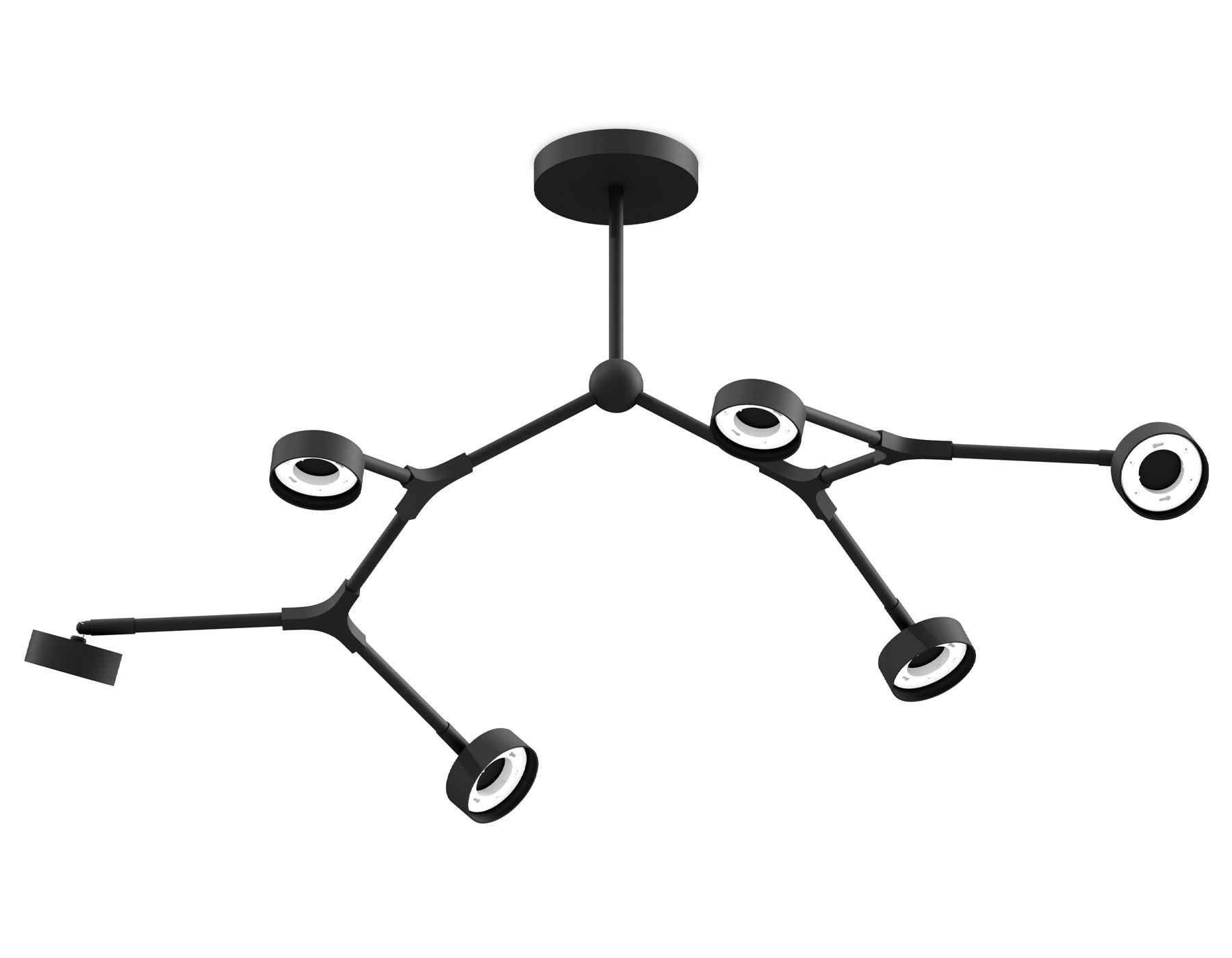 Корпус светильника подвесной поворотный для насадок D85 C9056/6 SBK черный песок 1100*400*175mm GX53/6