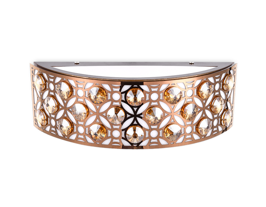 Настенный светодиодный светильник с хрусталем FA9412 CF/TI кофе/янтарь 4200K 12W 300*110*100