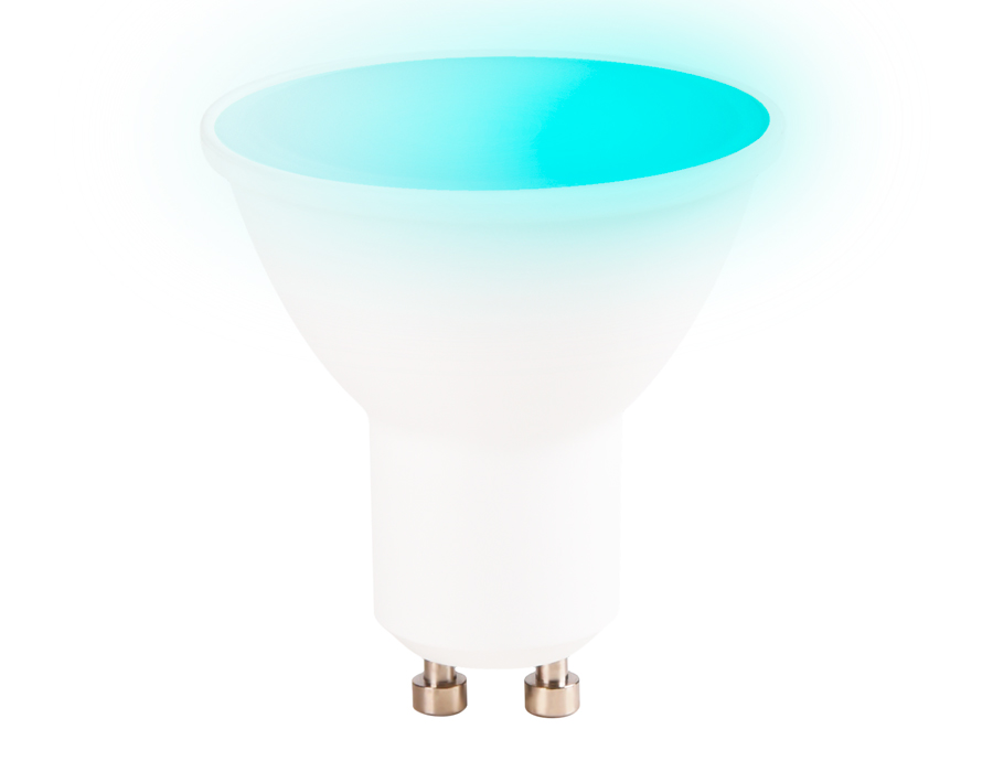 Светодиодная лампа MR16 с голосовым управлением и RGB подсветкой Лампа Smart LED MR16 5W+RGB 3000K-6400K 220-240V