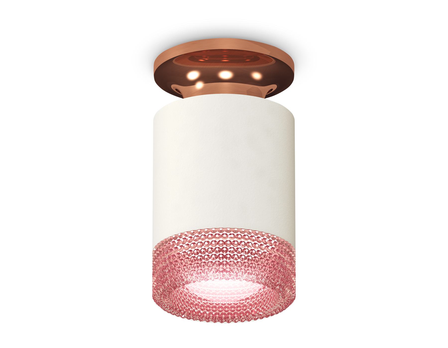 Комплект накладного светильника с композитным хрусталем XS6301202 SWH/PPG/PI белый песок/золото розовое полированное/розовы MR16 GU5.3 (N6906, C6301, N6152)