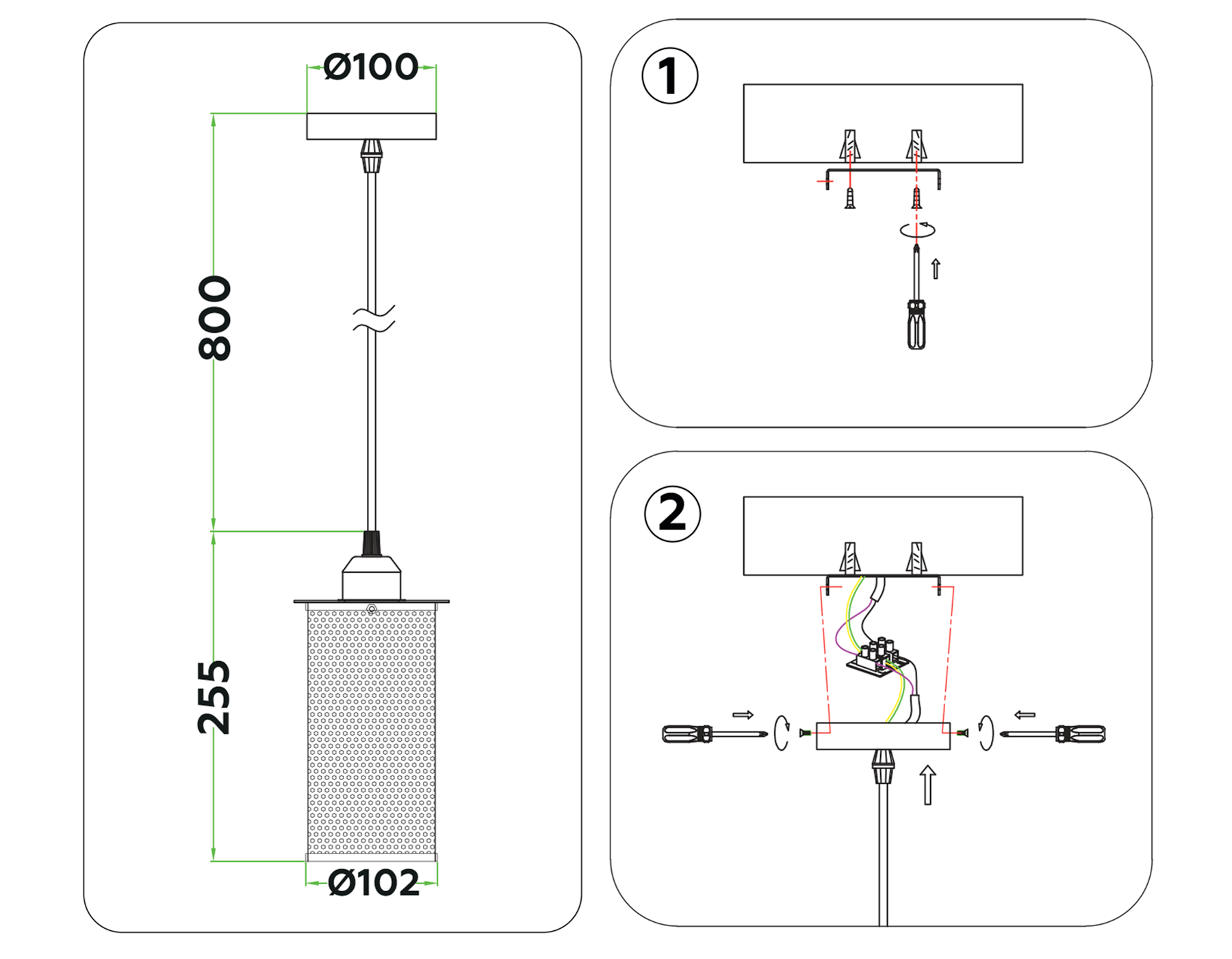 Подвесной светильник в стиле лофт TR8162 BK черный E27 max 40W D102*1055