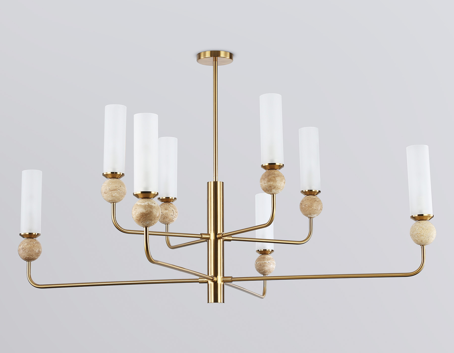 Люстра на штанге с мрамором LH53252/8 BS/FR латунь/белый матовый E14*8 max 40W D1260*1445