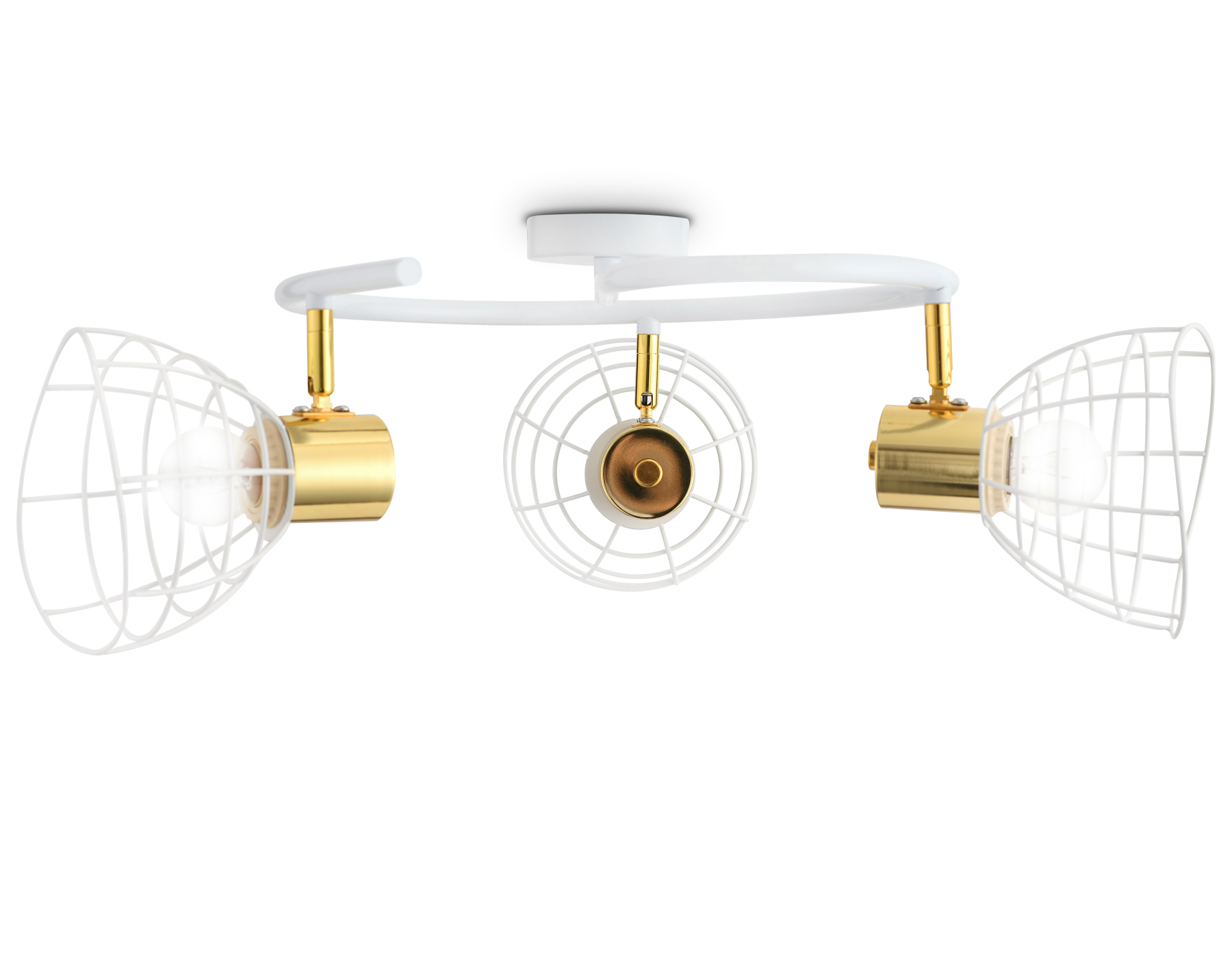 Настенно-потолочный спот в стиле лофт TR8605/3 WH/GD белый/золото E27*3 max 40W D325*230