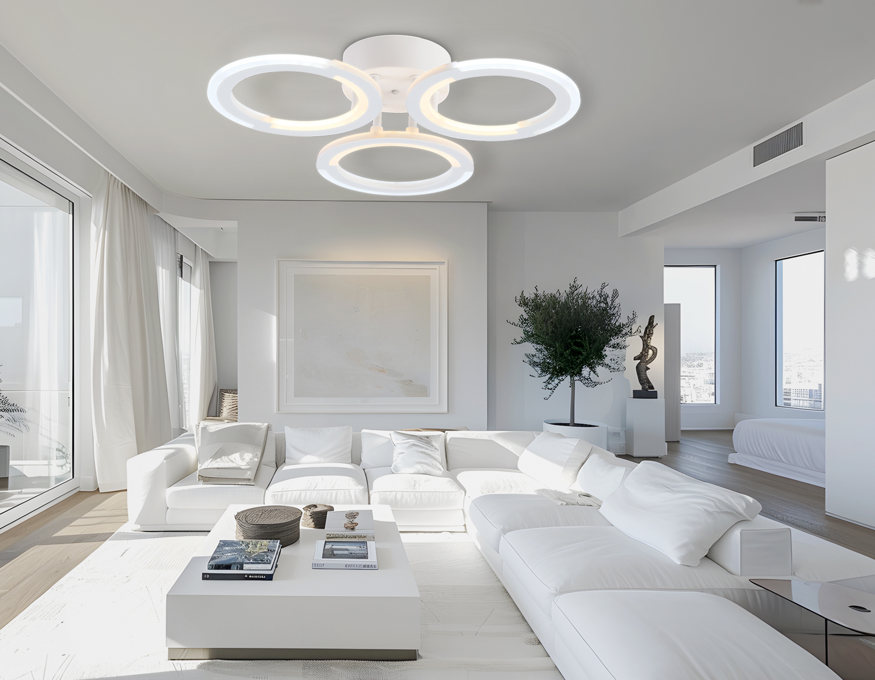 Светильник светодиодный потолочный FA8942/3 WH белый 32W 3000-6000K D420*95 (ПДУ ИК)