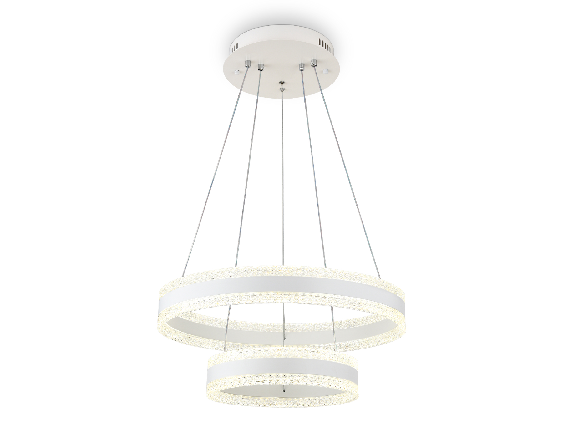 Управляемый подвесной светодиодный светильник FA6175/2 WH белый 108W 3000K+6400K/3000K/6400K/4200K+4200K D500*630 (ПДУ РАДИО 2.4G)