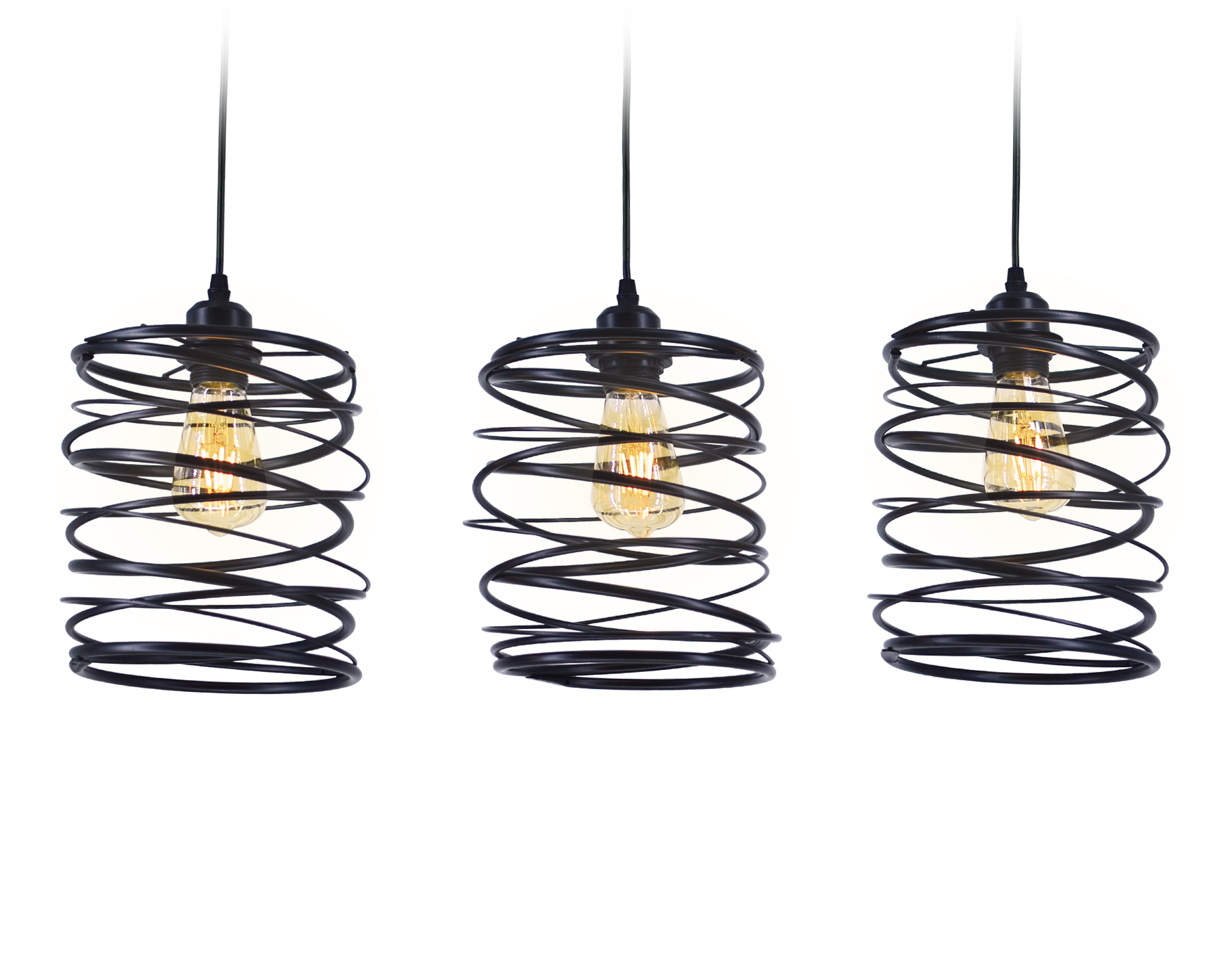 Подвесной светильник в стиле лофт TR8403/3 BK черный E27/3 max 60W 720*180*1000