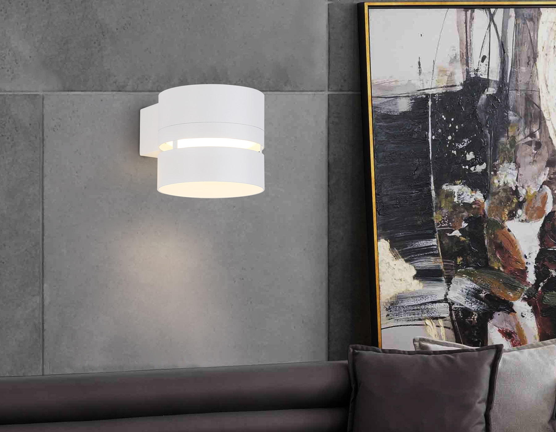 Светильник настенный с выключателем и сменной лампой GX53 TN71071 WH белый GX53 max 12W 85*75*110