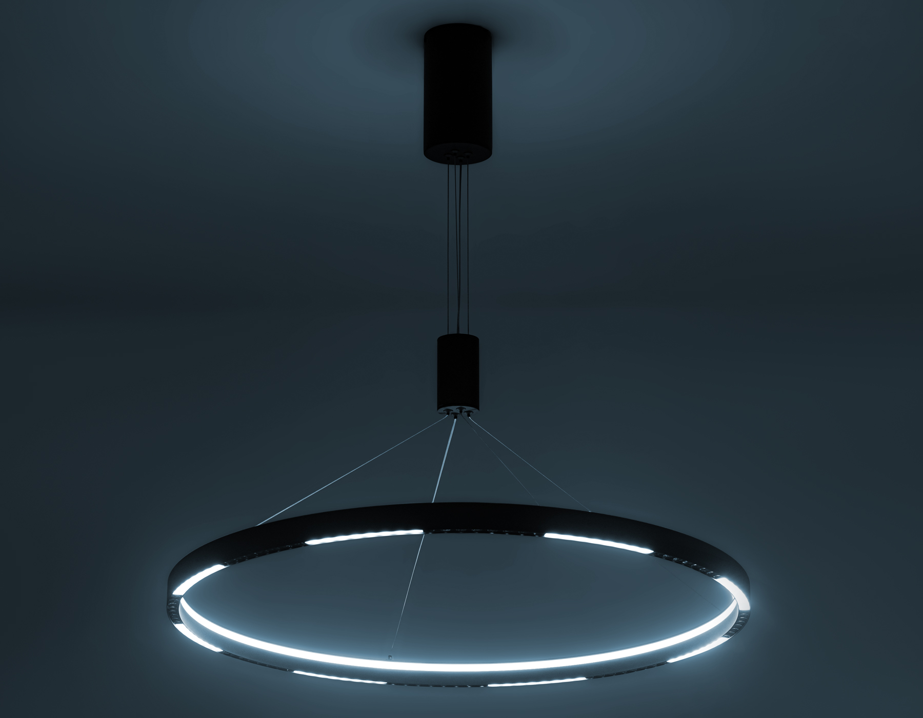 Подвесной светодиодный светильник FL5856 BK черный 40W 3000K/4200K/6400K D800*860 (без ПДУ)