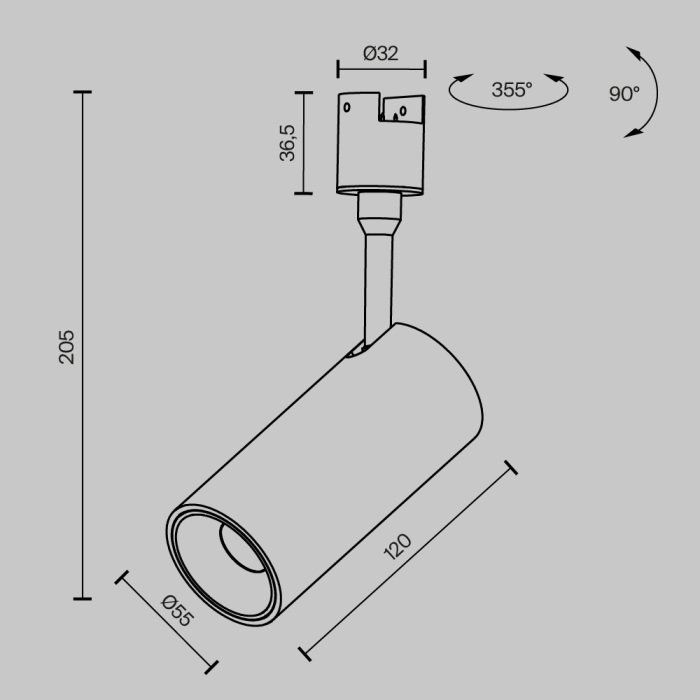 Трековый светильник Maytoni Elasity Focus Led TR163-1-15W3K-M-B (tr163-1-15w3k-m-b)