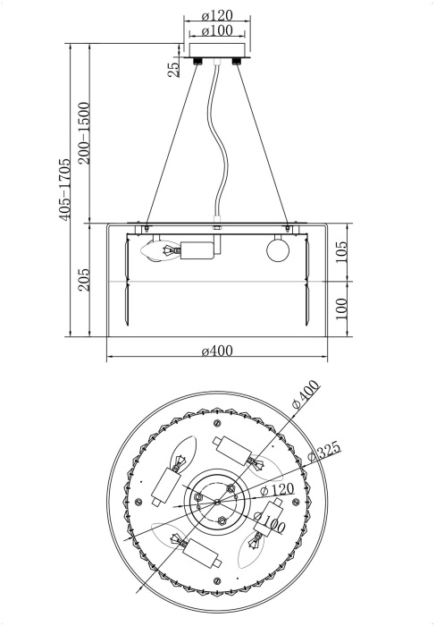 Подвесная люстра Wonderland MOD313PL-04CH (mod313pl-04ch)