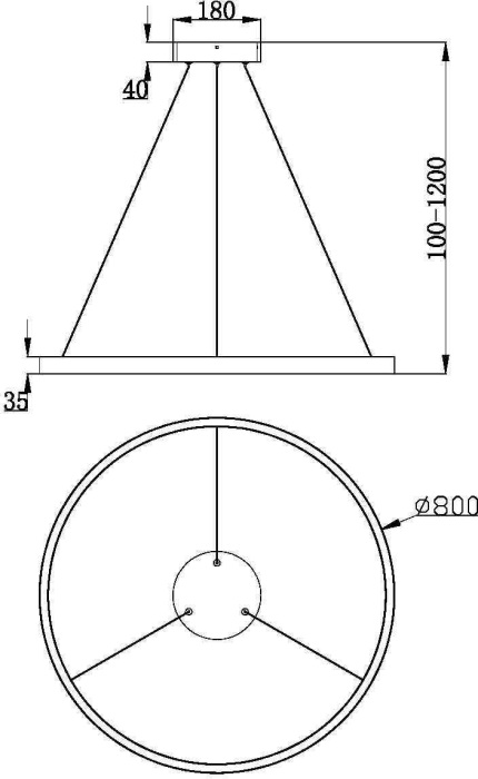 Подвесной светильник светодиодный Rim MOD058PL-L42W3K (mod058pl-l42w3k)