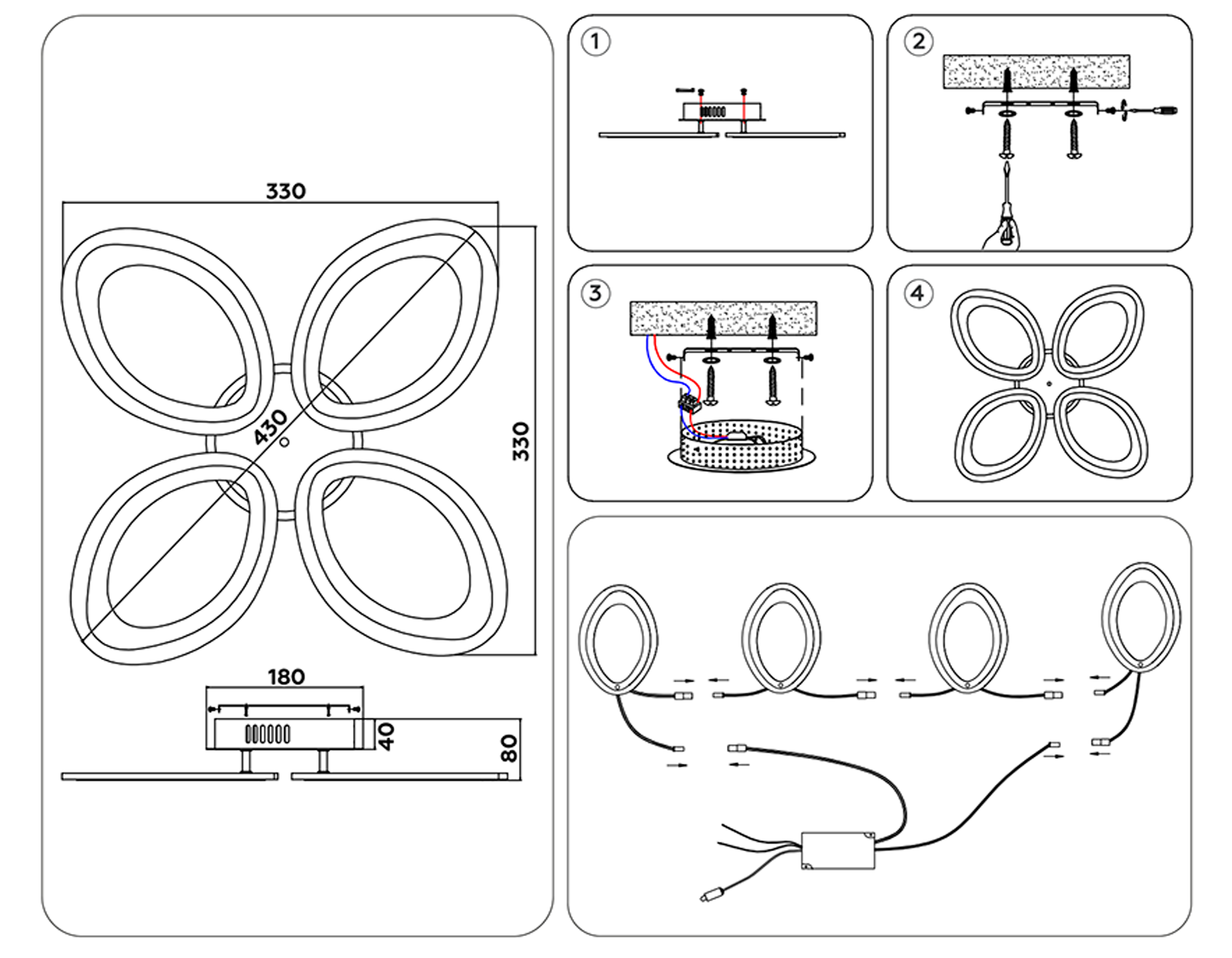 Потолочный светодиодный светильник с пультом FA4485/4 WH белый 4200K/3000K+6400K/6400K+3000K 34W 430*430*80 (ПДУ ИК)