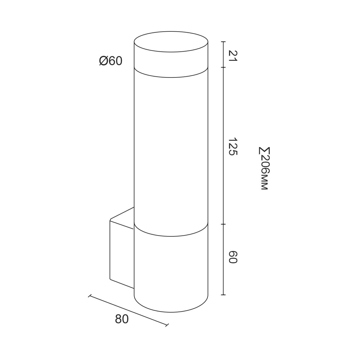Настенный светодиодный светильник Ledron WWS0802-1 Black (2908)