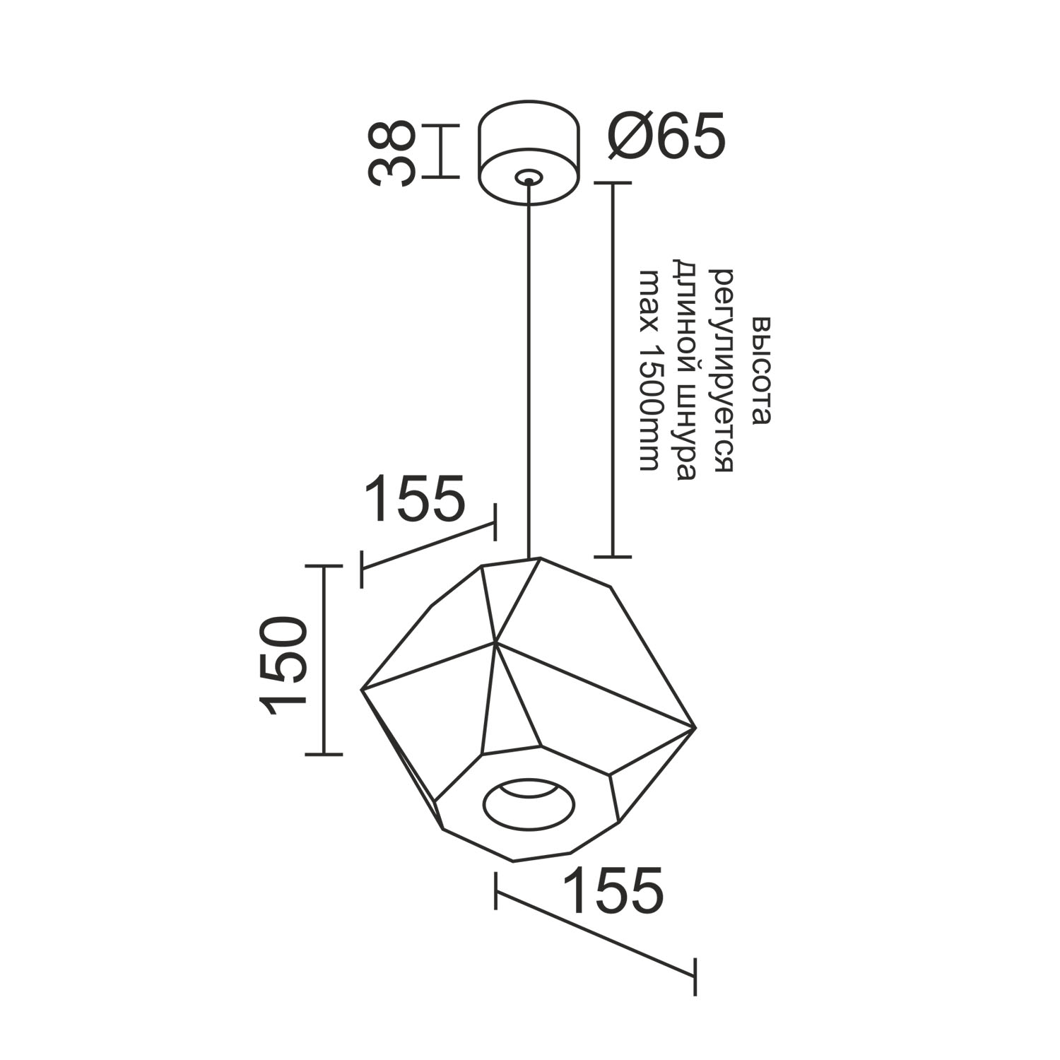 Подвесной накладной светильник RUBIK Wooden Lamp под сменную лампу (11071)