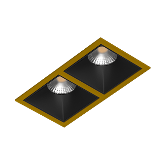 Встраиваемый светильник под сменную лампу Ledron RISE KIT2 Gold-Black (2462)