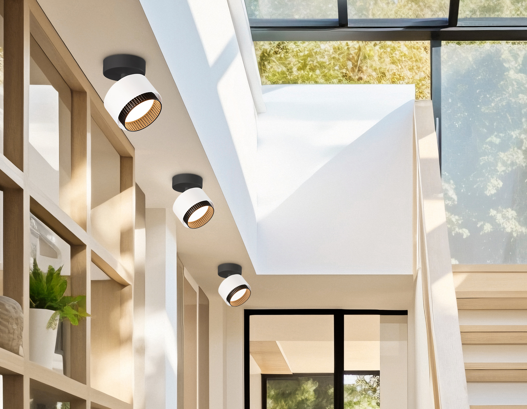 Настенно-потолочный поворотный спот со сменной лампой GX53 TN71279 WH/BK белый/черный GX53 max 12W D95*137