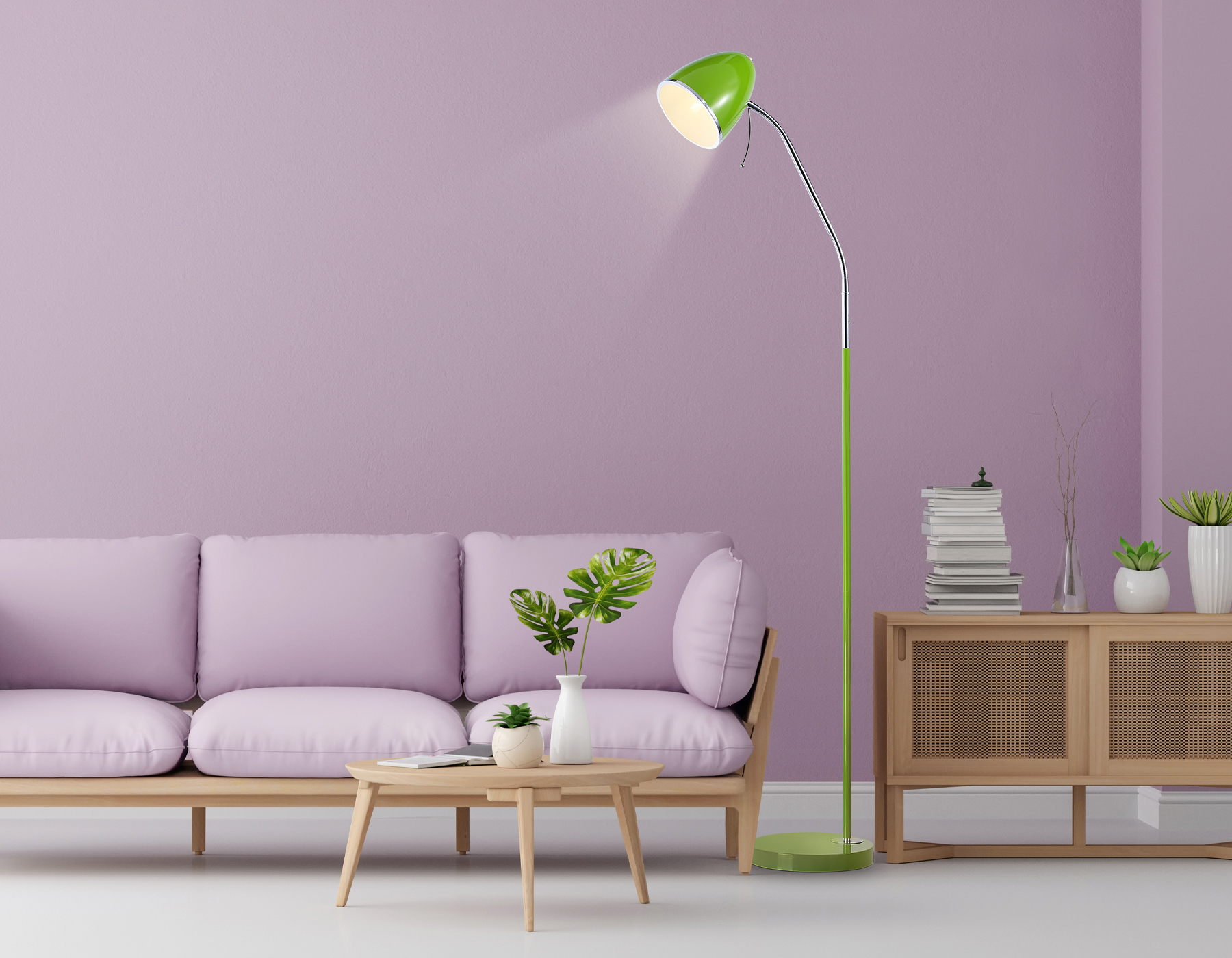 Светильник напольный с выключателем на проводе TR97693 GN зеленый E27 max 40W D150*1540