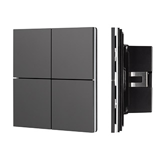 INTELLIGENT ARLIGHT Кнопочная панель KNX-304-23-IN Black (BUS, Frameless) (IARL, IP20 Металл, 2 года) 039663