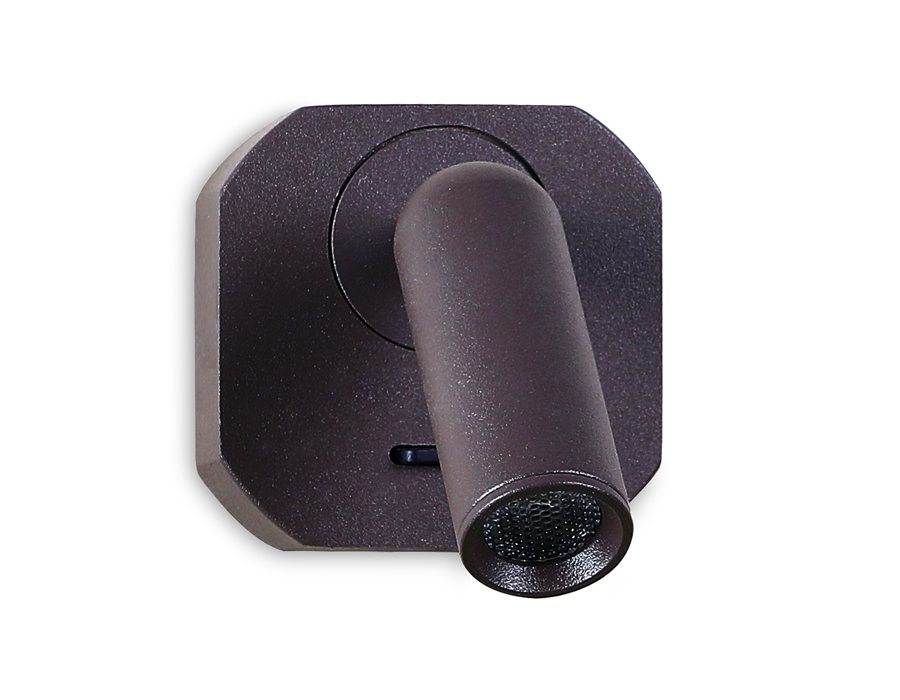 Настенный светодиодный светильник с выключателем FW283 SCF кофе песок LED 4200K 3W 66*66*65