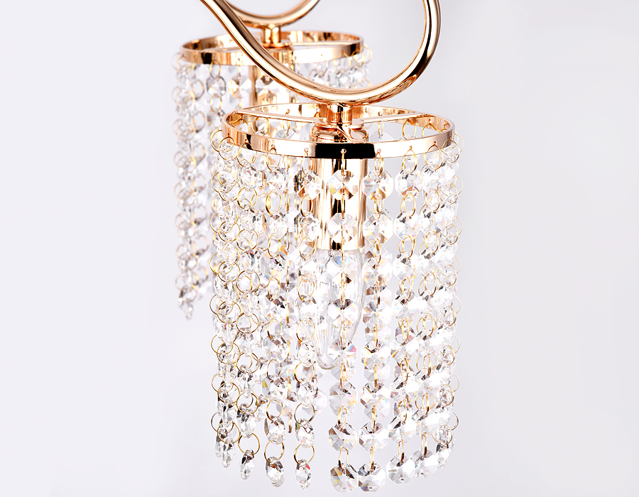 Подвесная люстра с хрусталем TR4507/5 GD/CL золото/прозрачный E14/5 max 40W D610*720