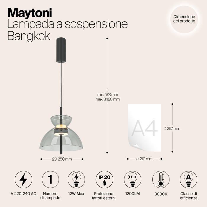 Подвесной светильник Maytoni Bangkok MOD185PL-L11B3K2 (mod185pl-l11b3k2)