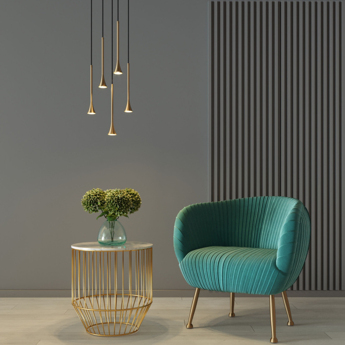 Подвесной светильник Elektrostandard Hall 50314 LED 5W 3000K латунь (a068821)