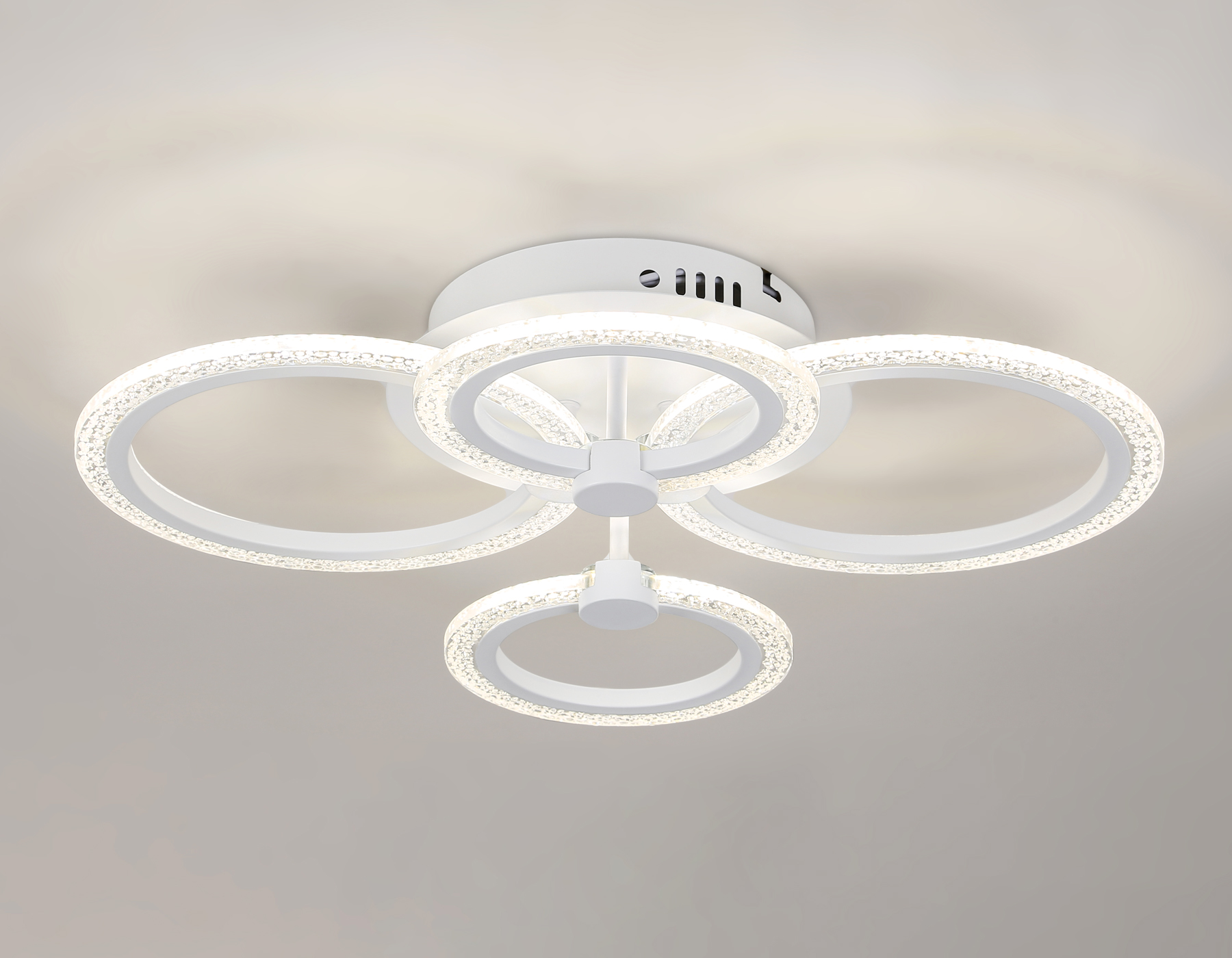 Потолочный светодиодный светильник с пультом FA4061/4 WH белый 4200K/3000+6400K/6400K+3000K 51W 530*480*125 (ПДУ ИК)