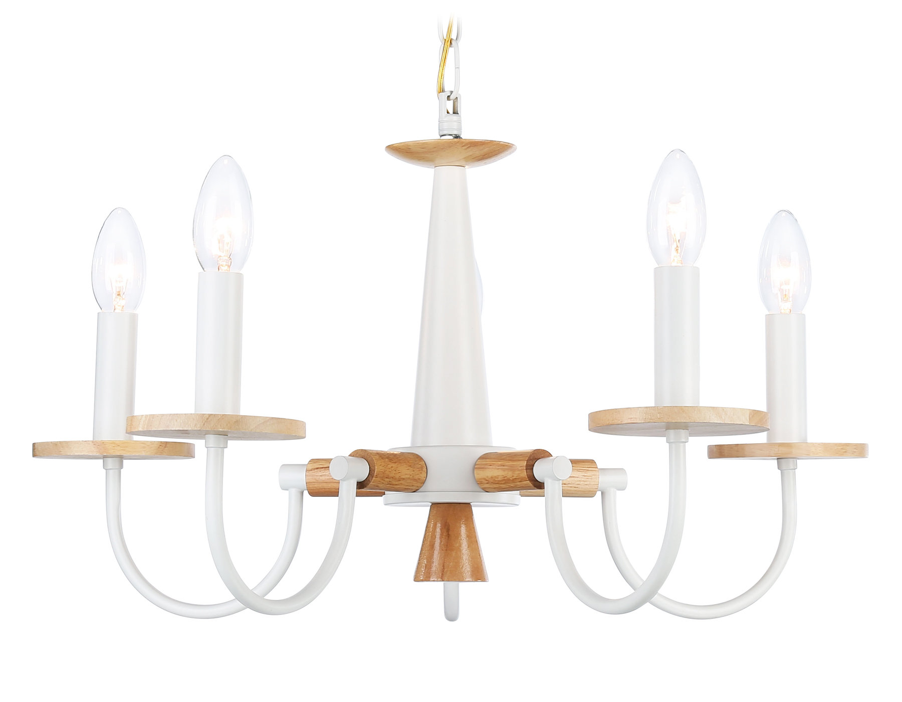 Подвесная люстра TR9592/5 WH/LW белый/светлое дерево E14/5 max 40W D555*660