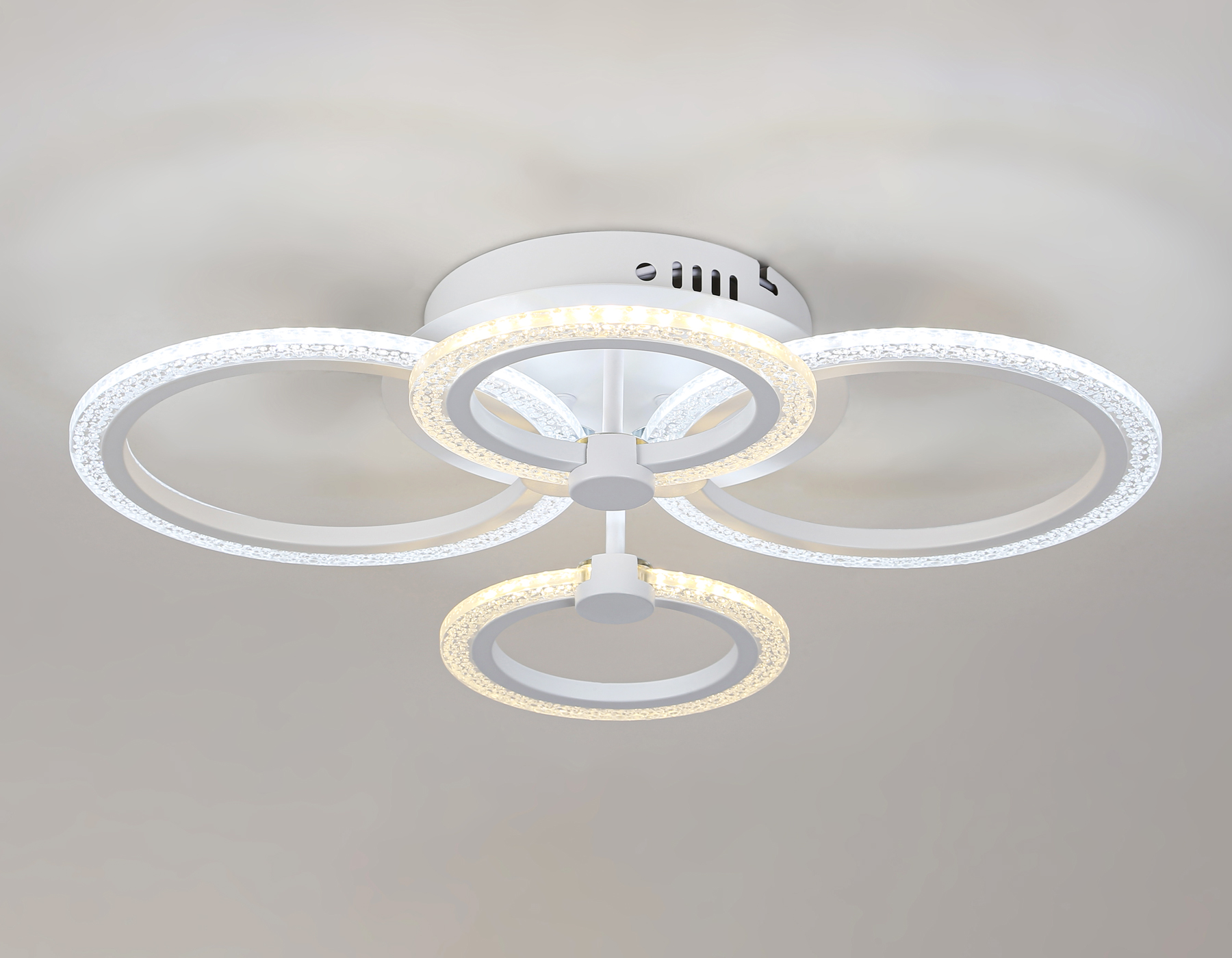 Потолочный светодиодный светильник с пультом FA4061/4 WH белый 4200K/3000+6400K/6400K+3000K 51W 530*480*125 (ПДУ ИК)