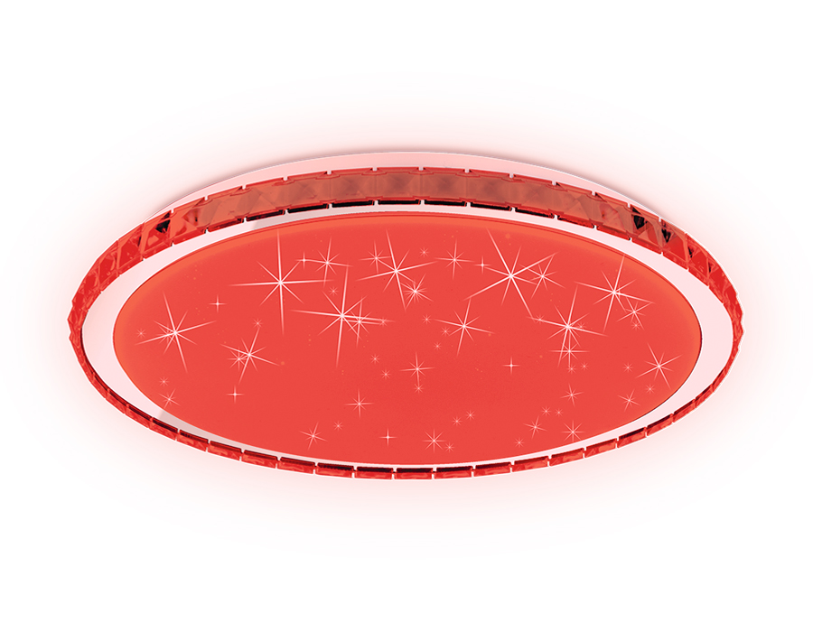 Светодиодный светильник c подсветкой RGB FF501 CH хром 60W 3000-6400K D400*70 (ПДУ ИК)