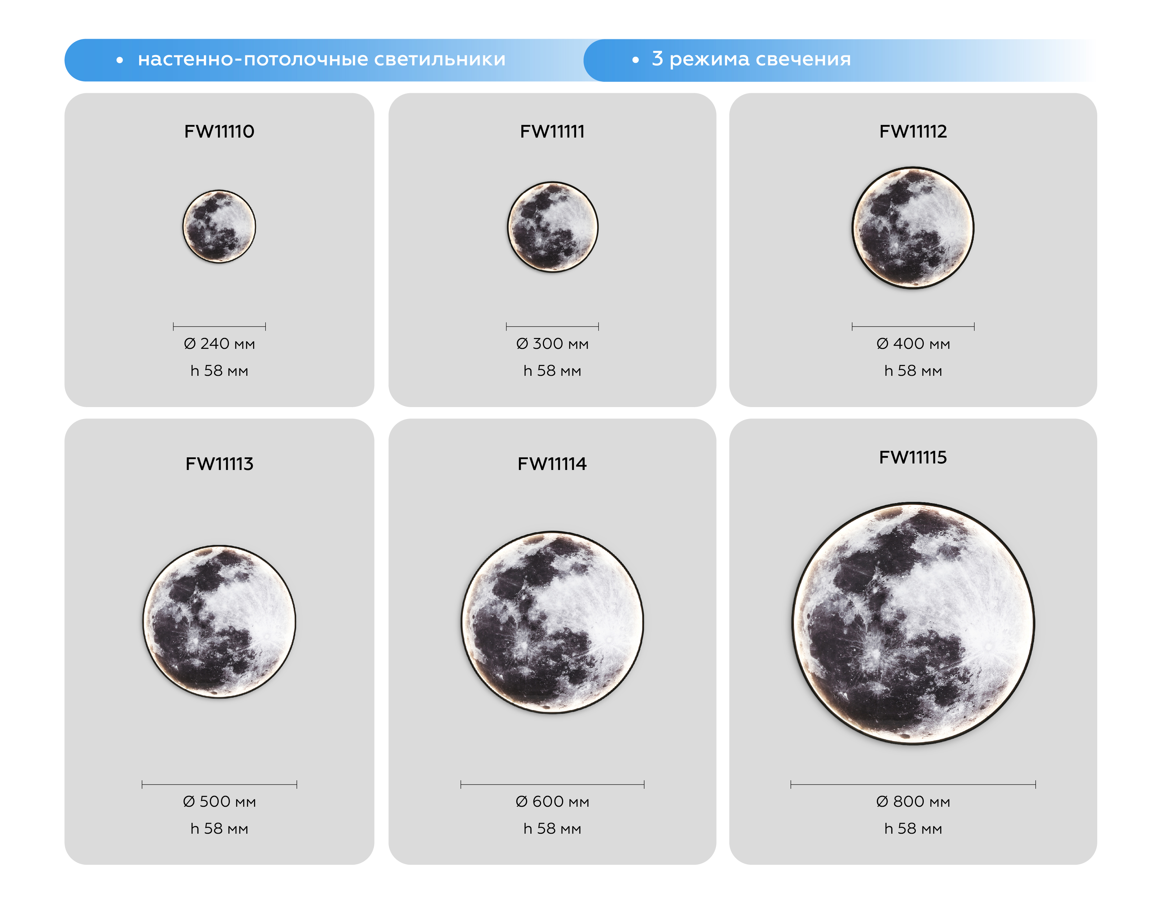 Настенно-потолочный светодиодный светильник FW11110 BK черный 15W LED 3000-6400K D240*38