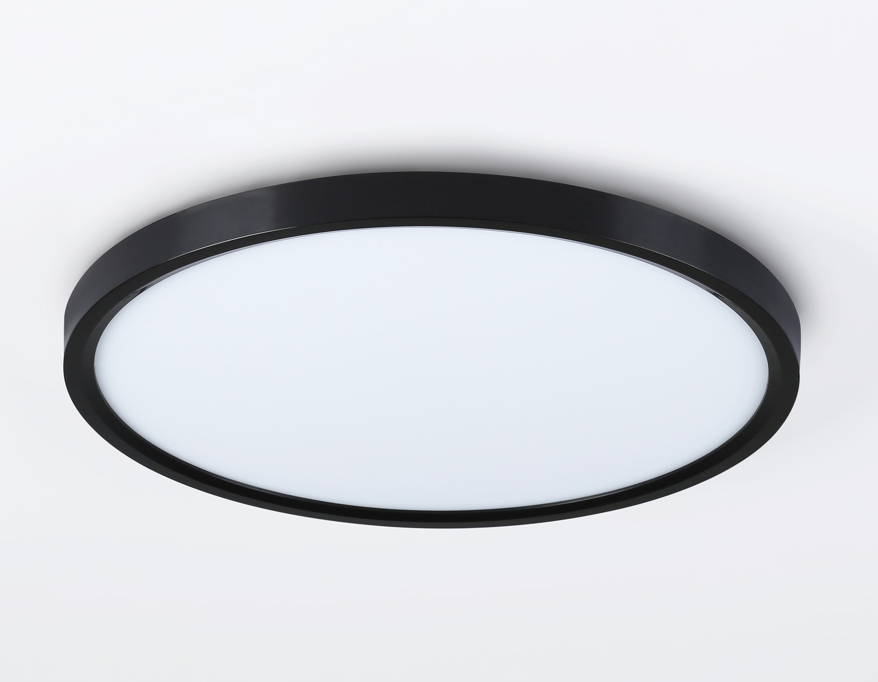 Потолочный светодиодный светильник с подсветкой FZ3055 BK черный IP44 33W+10W 6400+6400К D375*40 (Без ПДУ)